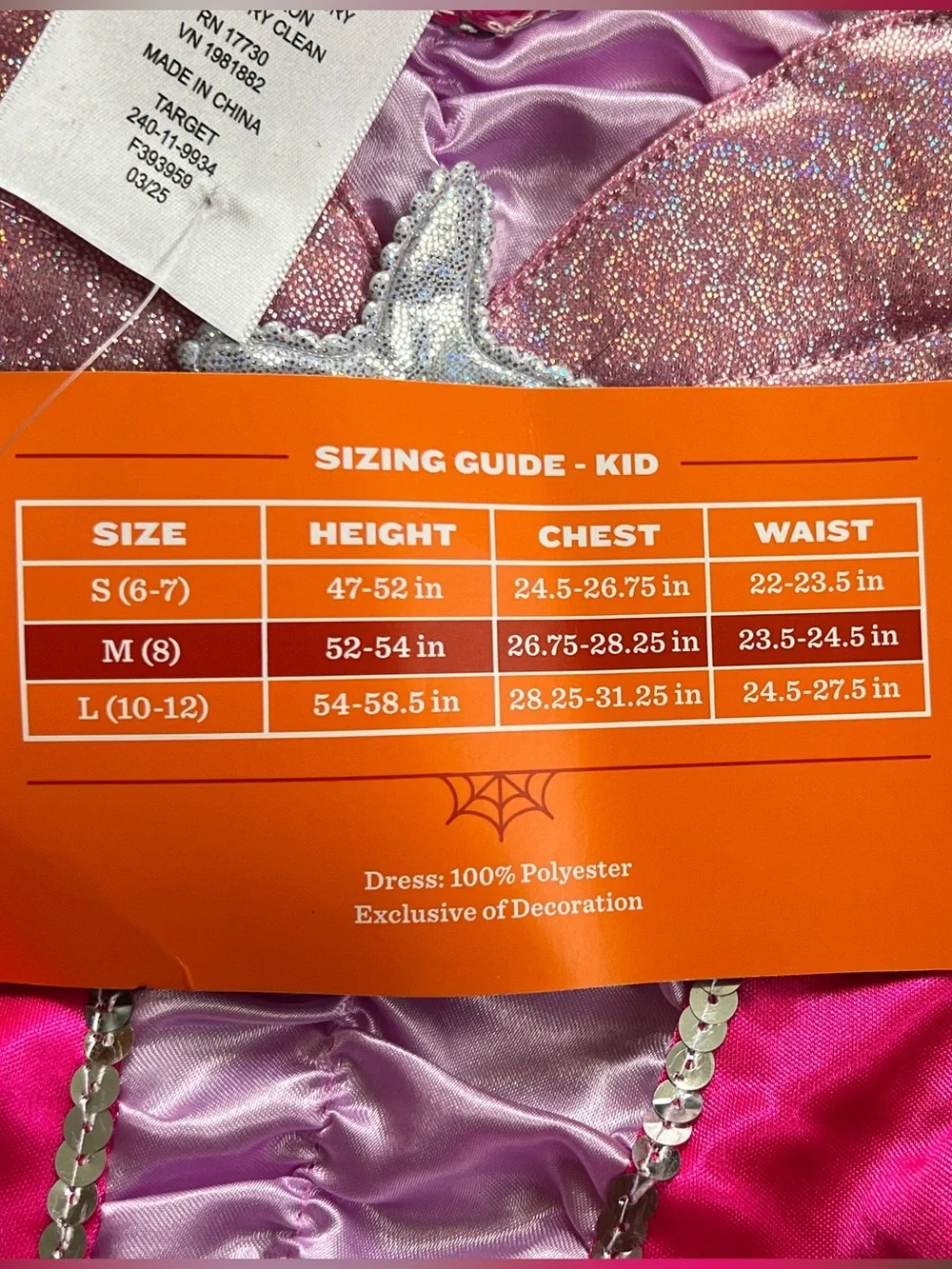 NEW Hyde & EEK! Girls Mermaid Halloween Costume Pink Shimmery Scales Medium (8)